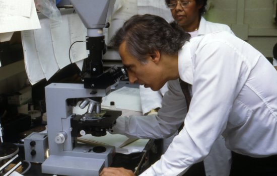 Robert Charles Gallo, former Biomedical Researcher. He is best known for his work with the Human Immunodeficiency Virus (HIV), the infectious agent responsible for the Acquired Immune Deficiency Syndrome (AIDS). He was the former Chief of Laboratory of Tumor Cell Biology at the National Institutes of Health. 1980.