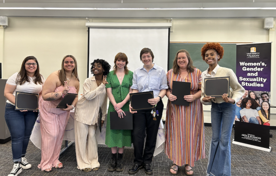 WGSS graduate and undergraduate students are honored during the Women’s, Gender and Sexuality Studies Spring Celebration May 1, 2024.
