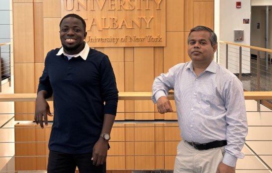 James Nimo with faculty collaborator Dr. Md. Aynul Bari.
