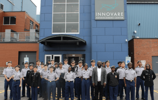 Benjamin Yankson with students at the Griffiss Institute