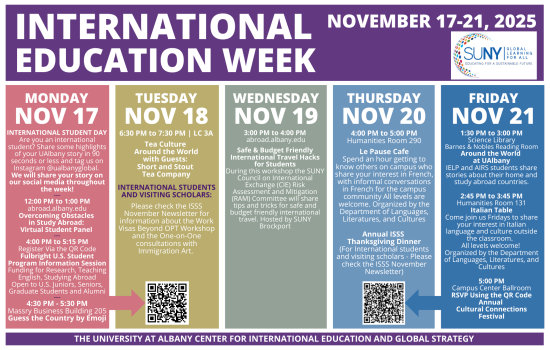 2025 International Education Week event calendar. All details are available in the body of the news article.