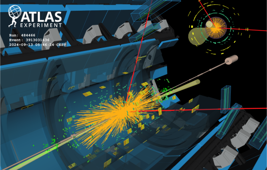 Candidate Higgs boson event decaying to two muons, recorded by ATLAS in 2024 at 13.6 TeV