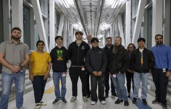 The inaugural class of the Semiconductor and Microelectronics Leadership program at UAlbany tour the Albany NanoTech complex. (Photo by Brian Busher)
