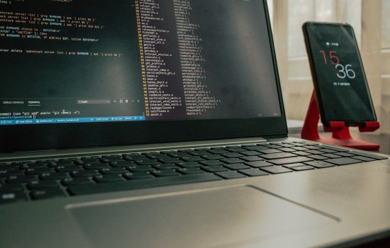 Smartphone and laptop with encryption.