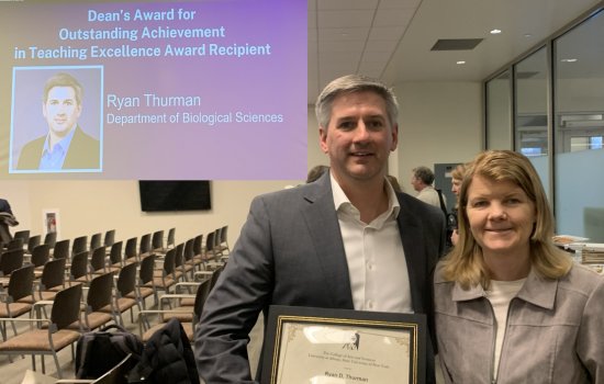Dr. Thurman accepts Dean's Award