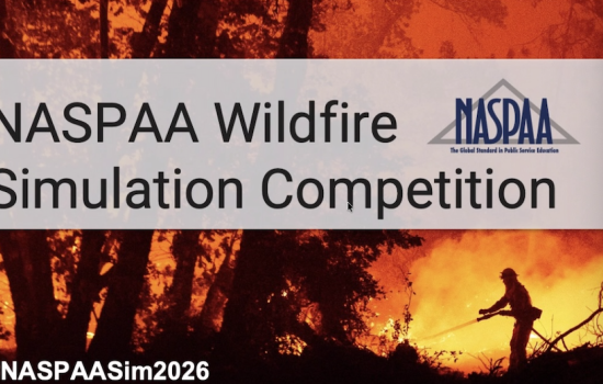 NASPAA Wildfire Simulation Competition opening slide