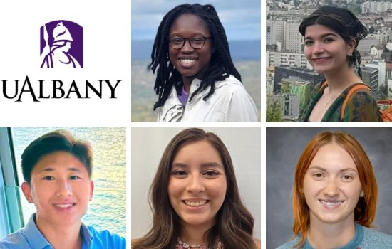 Photos of Graduate Researchers receiving SUNY's Great Award