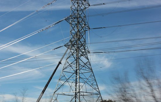 Photo of Texas power line.