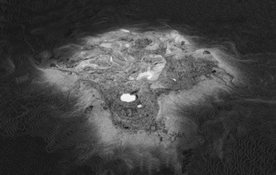 A digital model of the Cerro de Pasco mining operation in Pasco region of Peru. Communities living around the mine have been subject to massive lead exposure through contaminated soil, water and air. A consortium is working to highlight the abuses of the mine's owner by synthesizing spatial and scientific data into a single register. (Image by SITU.nyc)