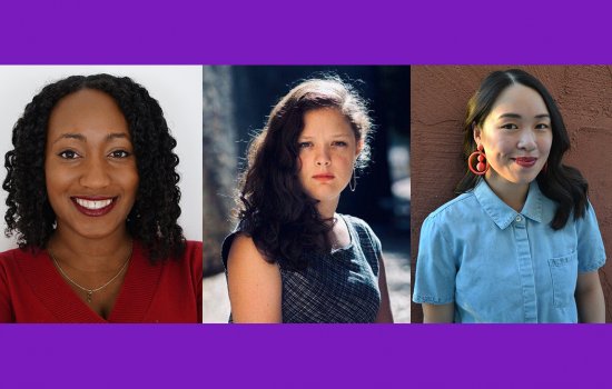 Three young women in separate profile photos