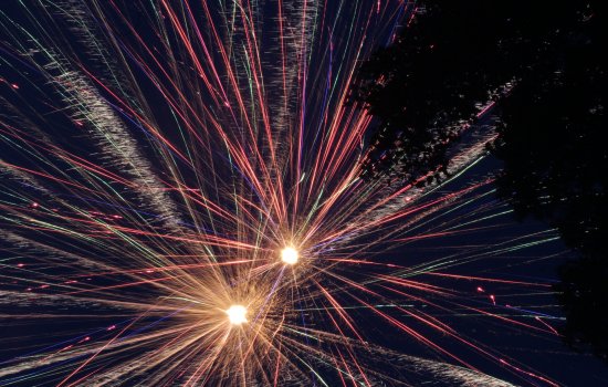 Fireworks in a night sky