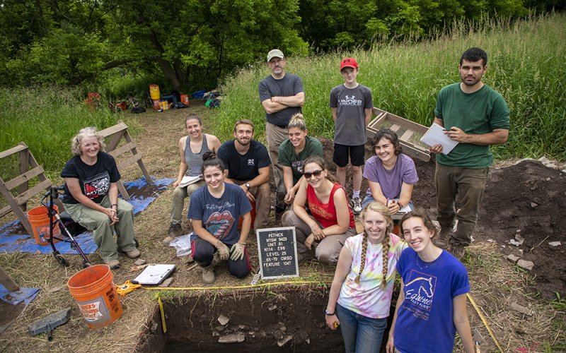 Students at the Pethick dig