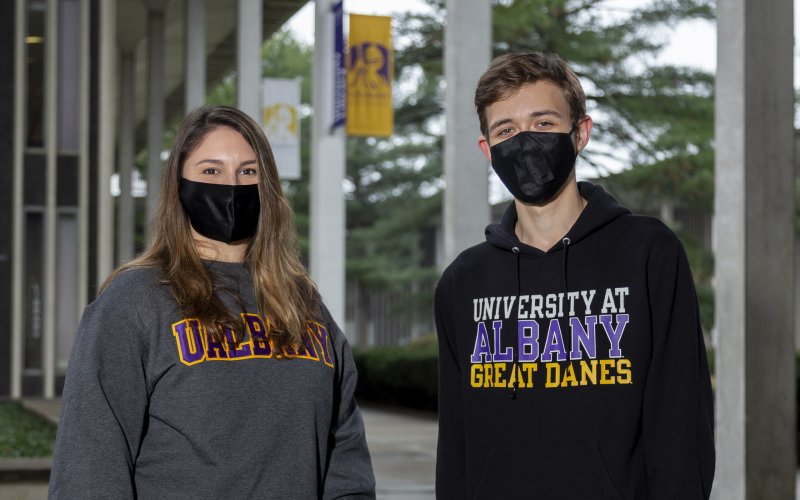Taylor Perre and David Skorodinsky are part of UAlbany’s Student Support Team this semester.