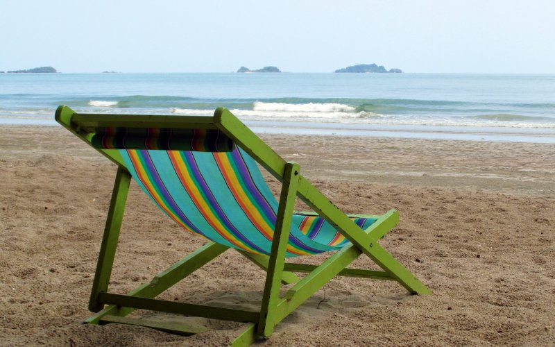deck chair on an empty beach