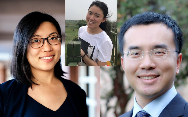Left to Right: Professor Cuicui Chen, PhD student Chunyu Guo and Professor Daiqiang Zhang