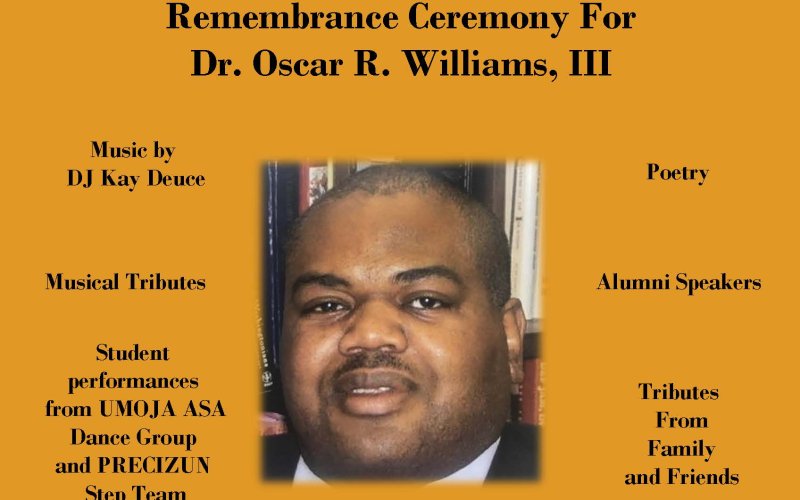 Dept of Africana Studies Remembrance Ceremony for Oscar Williams, III, Campus Center Ballroom, April 21, 2022