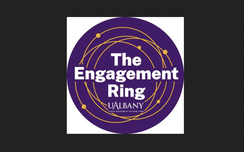 logo for The Engagement Ring podcast at UAlbany.