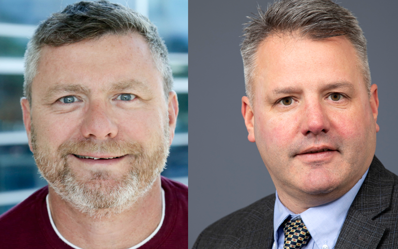 Image shows side-by-side headshots of the two lead researchers on the grant: On the left is SUNY Poly’s André Melendez; on the right is UAlbany's Tom Begley. 