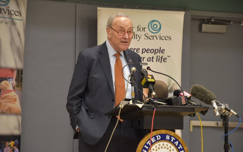 Sen. Schumer announces new funding for Capital Region projects at the Center for Disability Services in Albany.