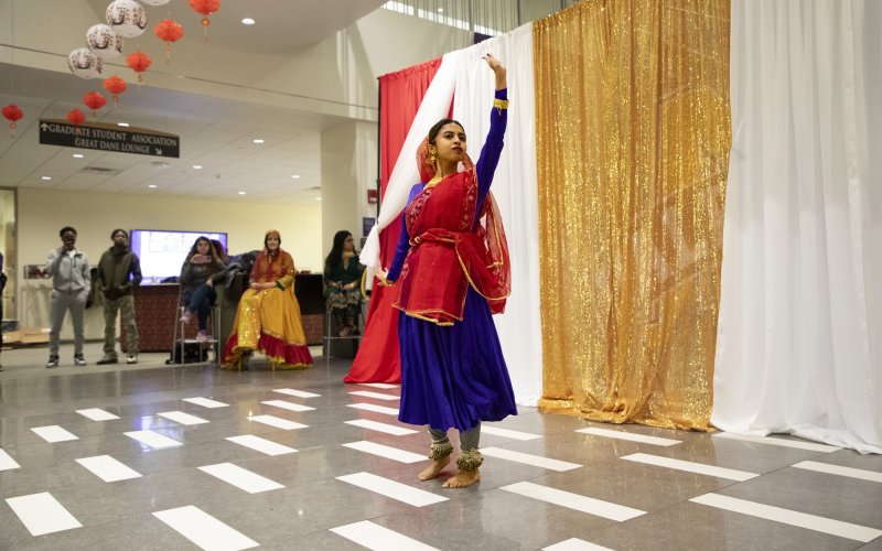 Farhana Islam performs the classical Indian dance known as Kathak during the Cultural Connections Festival.