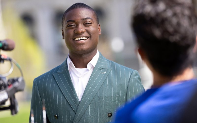 Jaden Gabb on the set of "The College Tour"