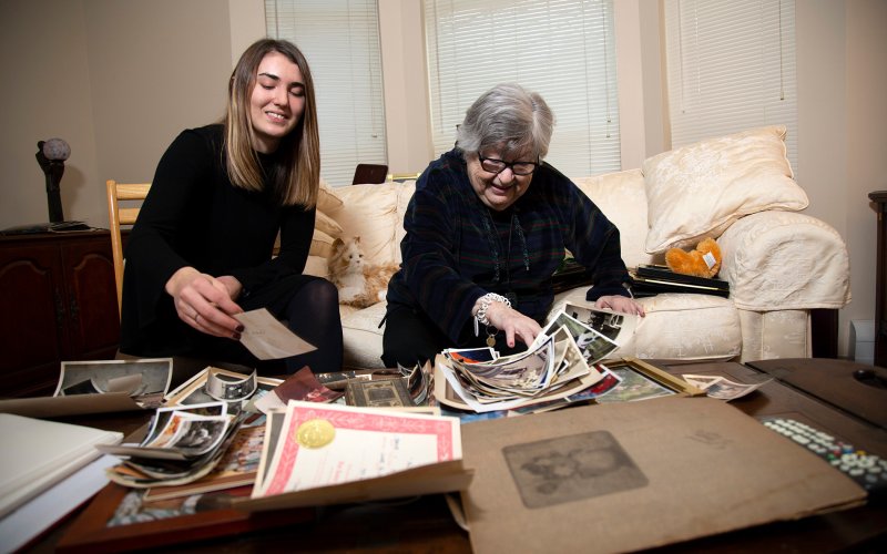 Caption: IAP student with client