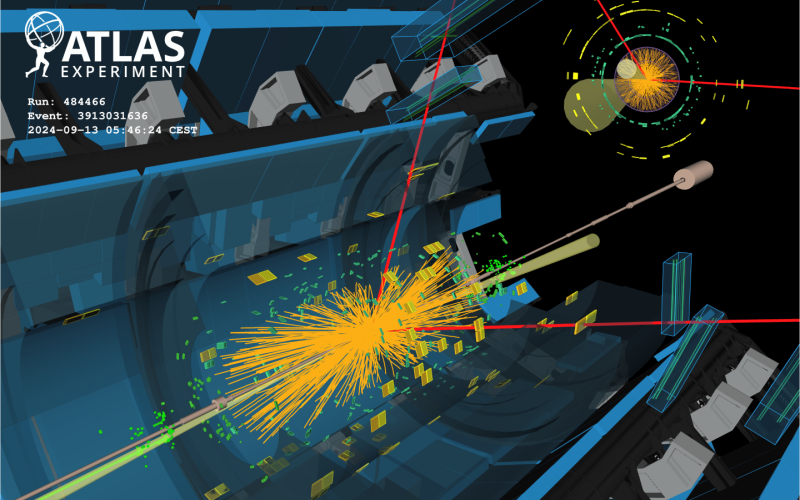 Candidate Higgs boson event decaying to two muons, recorded by ATLAS in 2024 at 13.6 TeV