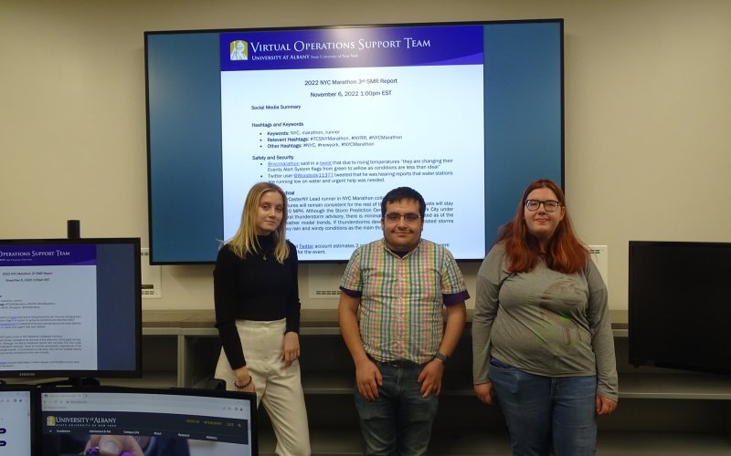 UAlbany VOST review a social media report sent to NYC Emergency Management following the NYC Marathon.