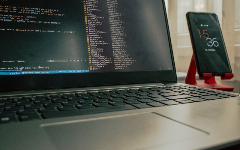 Smartphone and laptop with encryption.