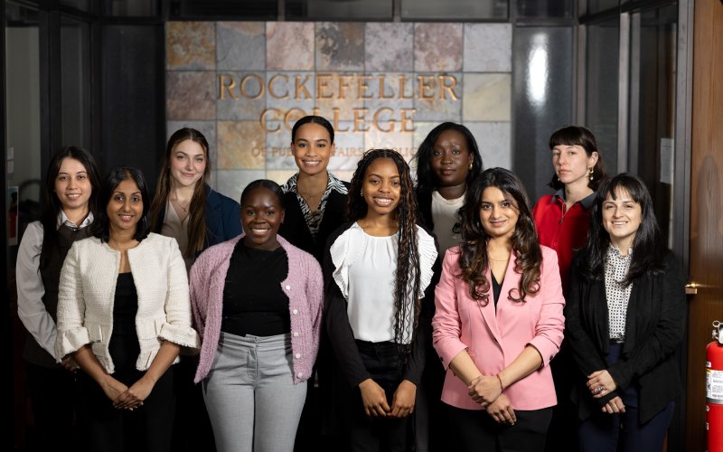 The 2026 Center for Women in Government Fellows take a group photo.