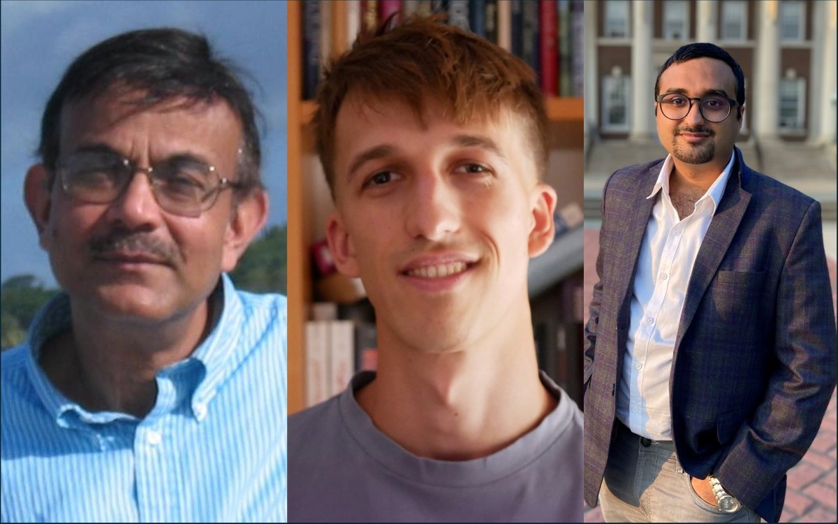 Professor Lahiri, Pechacek (MA '24). Bhasin (PhD candidate)