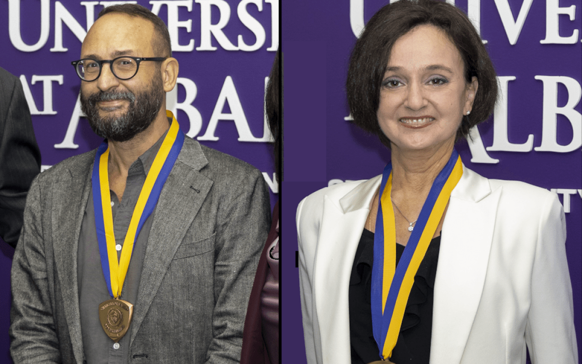 Paolo Forni and Annalisa Scimemi receive Chancellor's Award for Excellence