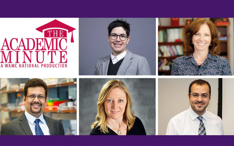 Graphic of UAlbany faculty on The Academic Minute.