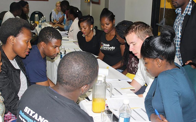 A group discussion by participants from civil society organisations and community-based organisations in Zimbabwe during a training on Parliamentary Engagement and the Petition Process