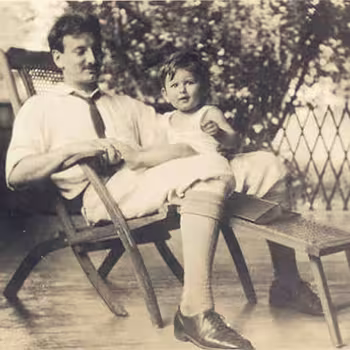 Lewis Mumford with son