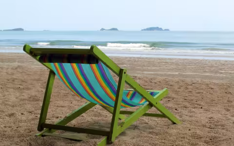 deck chair on an empty beach