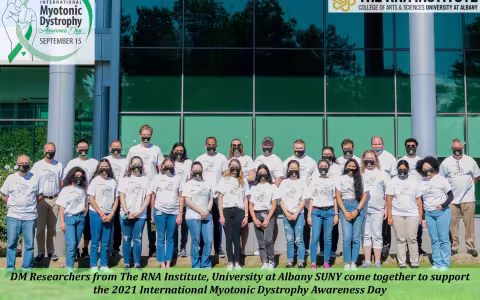 Myotonic Dystrophy researchers from The RNA Institute gathered for group photo