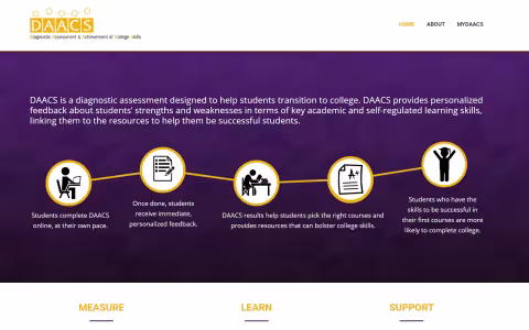 The entry page to the DAACS website