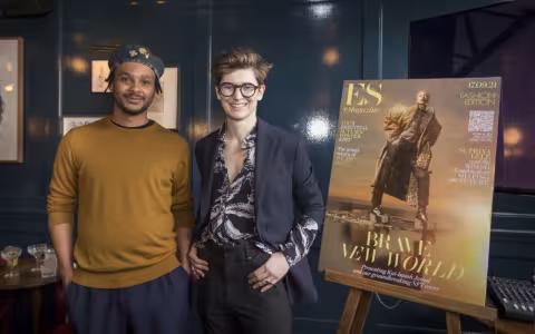 Acacia Mei `17 (right) with Benjamin Kandler, who works for Phillips Auction, London on NFTs and private sales
