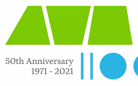 Association of Women in Mathematics 50th anniversary logo