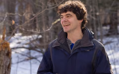 Mathias Vuille, Mathias Vuille, professor in the Department of Atmospheric and Environmental Sciences, stands outside in winter conditions.