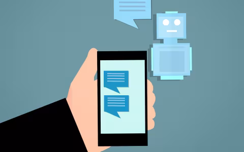 An illustration of a chatbot being used on a mobile phone.