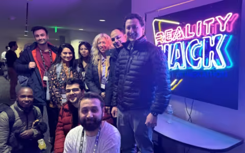 Dr. Catherine Dumas with her INF PhD students at MIT Reality Hack