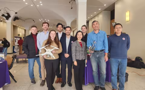 Students and faculty in the Department of Geography and Planning showcase mapping drones in the Lecture Center.