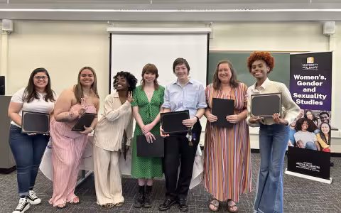 WGSS graduate and undergraduate students are honored during the Women’s, Gender and Sexuality Studies Spring Celebration May 1, 2024.