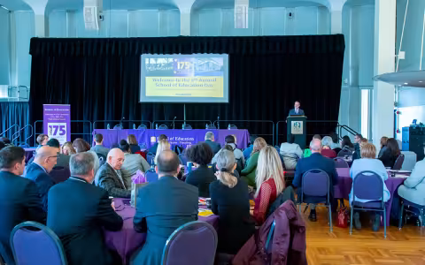 Dean Lane gives welcome at SOE Day