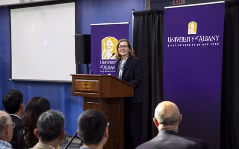 Janet Currie delivering Pong S. Lee Memorial Lecture