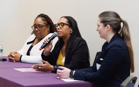 Panelists speaking at UAlbany's annual conference for BILPOC Advancement Faculty Iniative.