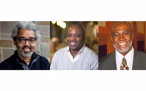 Headshots of three men: Dr. Alex L. Pieterse, Dr. Patrick Jean-Pierre and Gregory Owens.