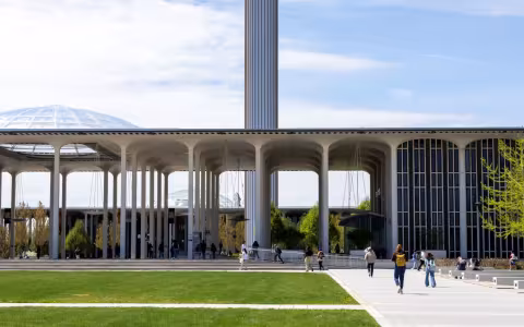 photo of the podium on UAlbany's Uptown Campus